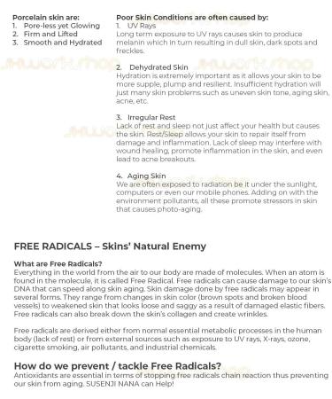 Susenji Nana (skin whitening skin brightening anti-free radical hydrated glowing skin improvement in enlarged pores delay aging) AUTHORISED DISTRIBUTOR - Buy Online on GoSupps.com