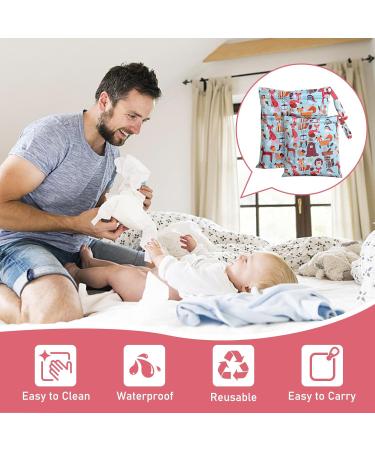 Dioxide Diaper Pocket Wetbag | Waterproof Reusable Laundry Bag for Baby Travel Fitness - Fox Design (2PCs) - Buy Online on GoSupps.com