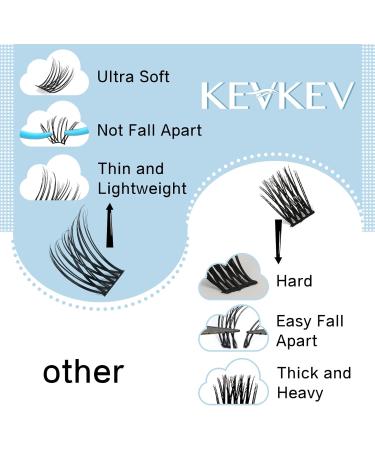 KevKev Marshmallow C-8-16mix Individual Eyelashes Cluster Lashes - 144 Pcs Thin Band Wispy Extensions - Buy Online on GoSupps.com
