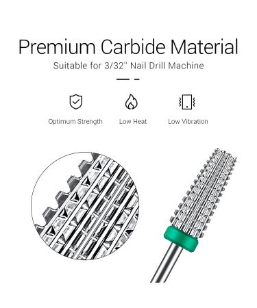 MelodySusie 5 in 1 Tungsten Carbide Nail Drill Bit for Acrylic & Gel Nails - Professional Manicure Tool for Fast & Easy Removal - 3/32'' Two Way Rotation - Left & Right Handed Compatible - Buy Online on GoSupps.com
