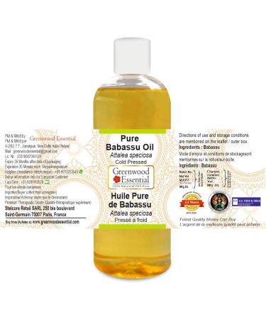 Buy Greenwood Essential Pure Babassu Oil 200ml - Therapeutic Grade Cold Pressed Attalea Speciosa for Skincare & Hair Care - Buy Online on GoSupps.com