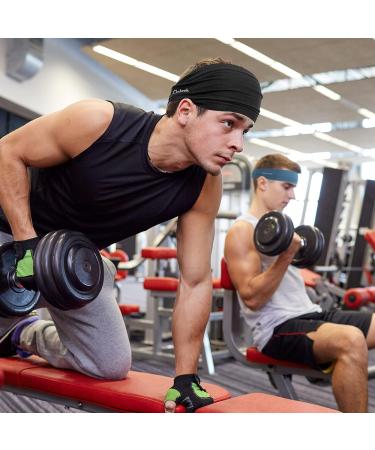 Linlook Sports Headband for Men & Women - Wide Stretchy Hair Bands for Fitness Jogging Cycling Hiking CrossFit & Yoga - 3 Pack Black - Buy Online on GoSupps.com