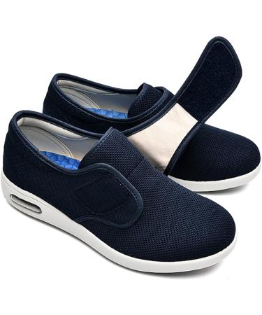MisFun Wide Lightweight Diabetic Shoes for Women/Men | Dark Blue Size 6.5 | Closed Toe Breathable Shoes for Diabetes, Swollen Feet & Edema - Buy Online on GoSupps.com
