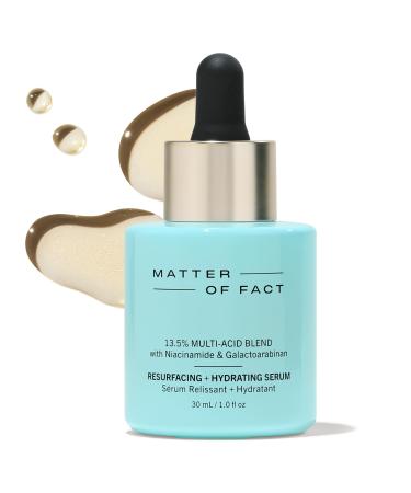 MATTER OF FACT Resurfacing + Hydrating Serum Multi-Acid Blend with Niacinamide for Deep Hydration Refined Texture and Clarity 30mL / 1.0 Fl Oz