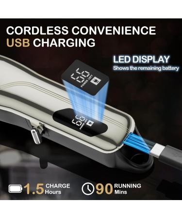 BIARCE Beard Trimmer for Men Adjustable Electric Hair Trimmer with 5 Limit Combs Hair Clippers Cordless Rechargeable Hair Trimmers Kit for Home Use Silver Model B - Buy Online on GoSupps.com