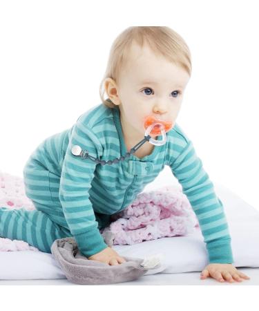 LORUIBUI Pacifier Clips for Boys - Silicone Paci Clip Set for Teething Relief - 2 Pack Beige+Grey - Baby Shower or Birthday Gift - Buy Online on GoSupps.com