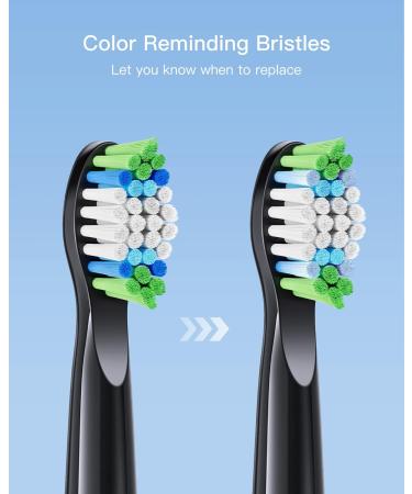 Sonic Electric Toothbrush Replacement Heads - Bitvae Daily D2 Compatible - 4 Pack Black Refills - Buy Online on GoSupps.com