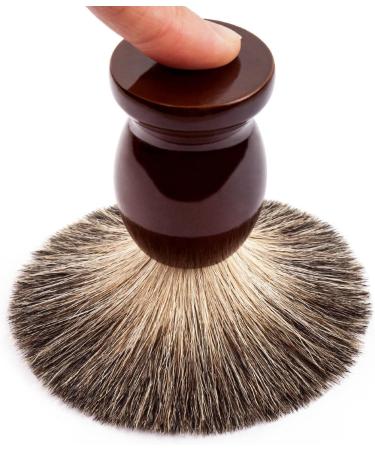 QSHAVE Handmade Pure Badger Hair Shaving Brush with Real Wood Base - Ideal for Wet Shave with Safety Razor or Double Edge Razor - Buy Online on GoSupps.com