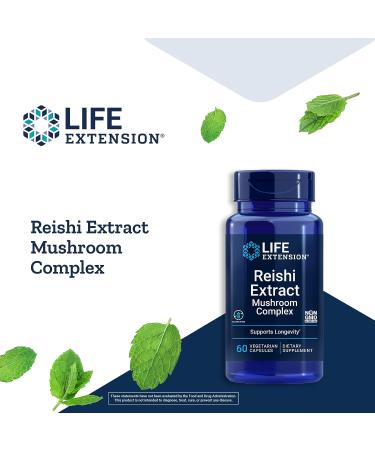 Life Extension Reishi Mushroom Complex - Immune Support Supplement with Ganoderma Lucidum Extract - 60 Capsules - Buy Online on GoSupps.com