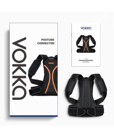 VOKKA Posture Corrector for Men and Women - Fully Adjustable Back Support Brace - Breathable and Comfortable - Pain Relief for Neck, Back, Shoulders - Black X-Large - Buy Online on GoSupps.com