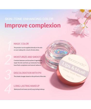 PH Blush - Color Changing Blushes Lip Gloss Glitter | 0.17 Oz Clear Liquid Blushes Gel for Cheeks and Lips Natural Moisturizing Lip Makeup Renywosi - Buy Online on GoSupps.com