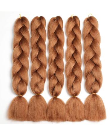 Showjarlly Jumbo Braid Art Hair Extensions - 24 Inch Ombre Kanekalon 5 Pack for Crochet & Box Braids (Reddish Brown 30#) - Buy Online on GoSupps.com