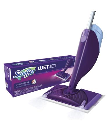 Swiffer WetJet Mop Starter Kit (1 Spray Mop, 5 Mopping Pads, 1 Floor Cleaner Liquid Solution) Dust Mop