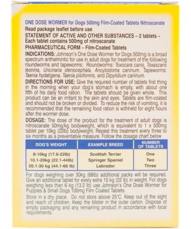 Johnsons Vet Easy One Dose Wormer Size 2 - Fast & Effective Treatment - Buy Online on GoSupps.com