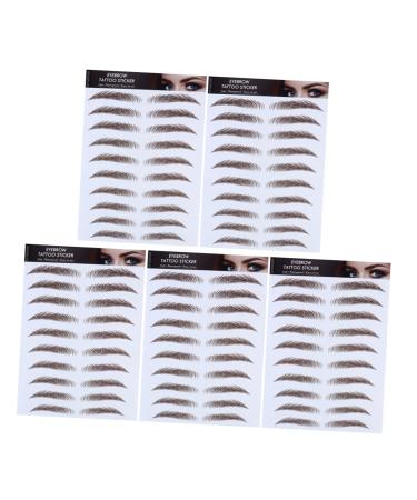 POPETPOP 5pcs Eyebrow Stickers Waterproof Makeup Best Eyebrow Transfers Makeup Brow Sticker Cosmetic 4d Sheet