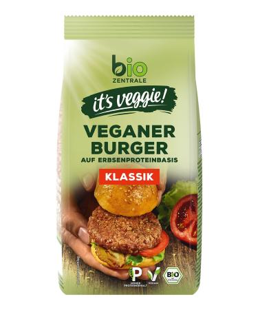 Biozentraler Veggie Burger Classic | Vegan Pea Protein Burger | High Protein | Soy-Free | Perfect for Roasting & Grilling | 170g (4 Burgers) - Buy Online on GoSupps.com