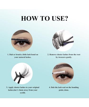 SISILILY Lash Extension Kit - 72 Individual Lashes with Bond & Seal | C D Curl DIY Reusable Fluffy Eyelash Clusters - Buy Online on GoSupps.com