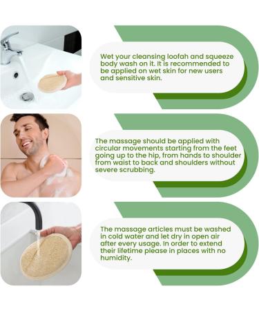 Exfoliating Loofah Pad Body Scrubber - 100% Natural Luffa & Terry Cloth | Spa-Quality Shower Sponge for Men & Women | Cellulite Massage Tool - Buy Online on GoSupps.com