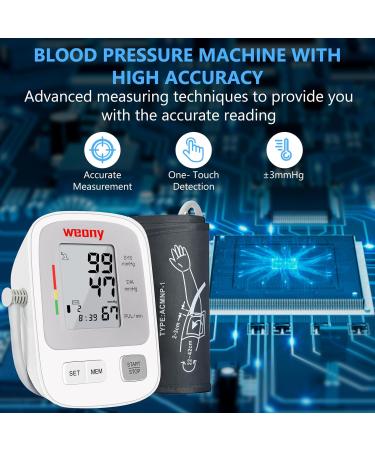 Buy Weony Blood Pressure Machine - Automatic Upper Arm Monitor with Large Cuff LCD Display 198 Sets Memory Adjustable 8.7-16.5in USB/Battery Powered - International Shipping Available - Buy Online on GoSupps.com