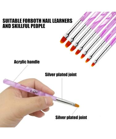 Hanyousheng 7-Piece UV Gel Brush Set for Nail Art | Perfect for Gel Nails & Acrylics | Professional Nail Gel Brushes - Buy Online on GoSupps.com