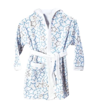 Ti Tin - Ferry Children's Bathrot 93 to 104 cm |Bathlete for children from 3 to 4 years made of 100% cotton baby bath coat with star pressure blue 3-4 years of Celeste stars