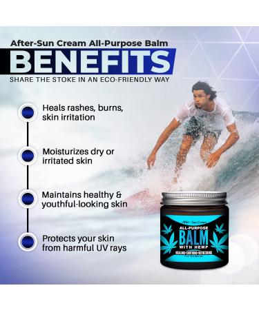 Wave Tribe After Sun Cream with Hemp - Organic 4 oz Sunburn Relief Lotion for Face & Skin Natural After Sun Moisturizer Made in USA - Buy Online on GoSupps.com