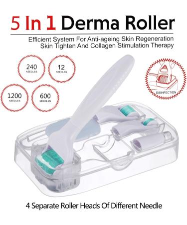 Bowka 5-in-1 Derma Roller Set - Microneedling Roller for Beard Growth & Skin - 1.5/0.5/0.3/0.25mm | International Shipping Available - Buy Online on GoSupps.com