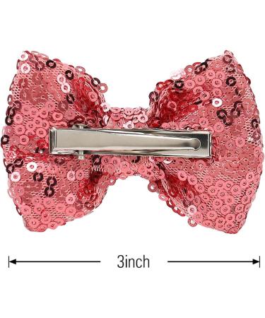 Love Fairy 3-Inch Glitter Bow Hairpin - Sparkling Sequin Bow Tie Hair Clip for Girls Teens and Women (Hot Pink) - Buy Online on GoSupps.com