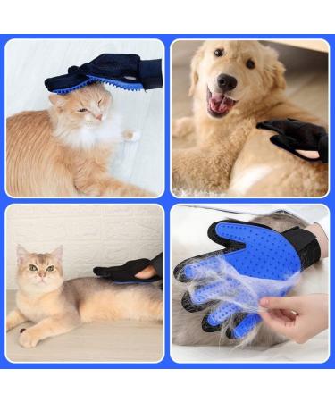 Pet Grooming Glove Pet Brush Glove Deshedding Brush Glove Pet Hair Remover Brush Bath Tool for Pets Grooming Pet Mitt For Dogs Cats & Horses with Long/Short/Curly Hair (Blue) - Buy Online on GoSupps.com
