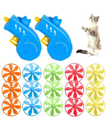 CCINEE 17pcs Cat Fetch Toy Cat Palying Tracking Interactive Toys with Flying Propellers for Cat Kitten Indoor and Outdoor Chasing Training Hunting Chasing Supply