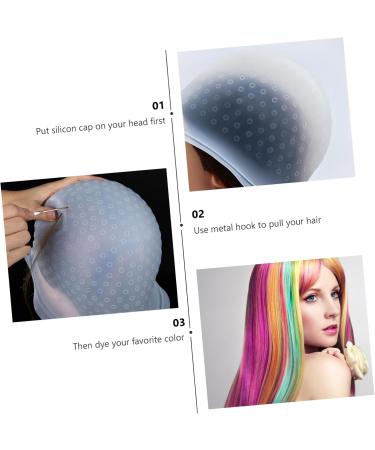 FRCOLOR Dyeing Cap Hair Dyeing Decolorante Para Tools Colouring Colour Caps Metal Cap Frosting Hair Bleaching Cap Marking Salon Silicone Dye Cap Hair Colour Baked Oil Cap Main White - Buy Online on GoSupps.com