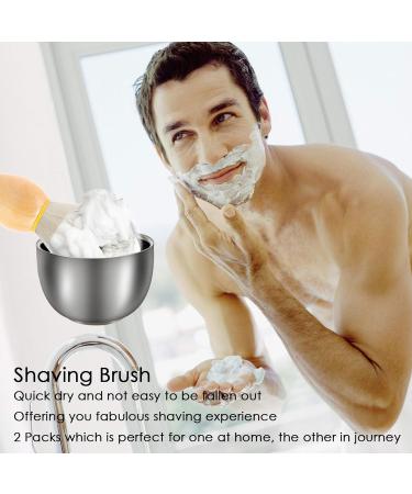 Sourcetone Shaving Brush & Soap Set | Professional 3-Part Shaving Kit with Wooden Handle & Stainless Steel Cup for Salons | International Shipping Available - Buy Online on GoSupps.com