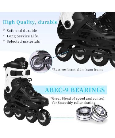 Adult Inline Skates ABEC-7 Carbon Steel Bearings 4*80mm 85A PU Wheels | Black Men8.5/Women9 - Buy Online on GoSupps.com