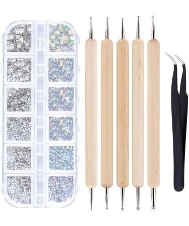 1440 Pieces Crystal Road Stones & Nail Gems | Flatback Rhinestones with Tweezers | Various Sizes for Nail Art - Buy Online on GoSupps.com