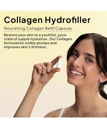 Droplette Collagen Hydrofiller Refill Capsules - Rejuvenate Hydrate & Plump Skin - Vitamin C Argireline & Turmeric - 30 Count for All Skin Types - Buy Online on GoSupps.com
