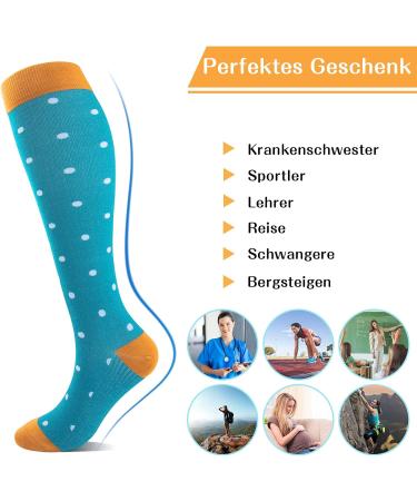 Jefshon Compression Stockings for Men & Women - Ideal for Sports Running Air Travel Pregnancy & Medical Use - 3 Pairs in S-M & Large Sizes - Buy Online on GoSupps.com