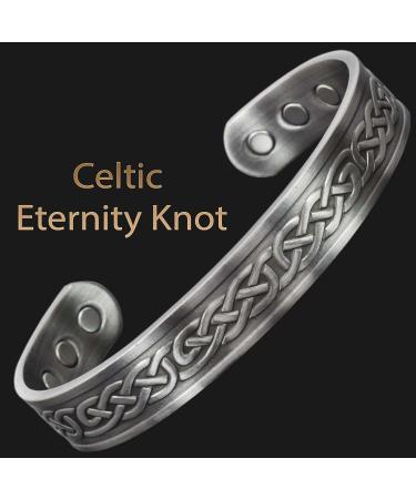 Holistic Magnets Copper Magnetic Bracelet for Arthritis & Tendinitis - Celtic Knot Design Antique Silver - Unisex Healing Wrist Jewelry (19.5-22.5cm) - Buy Online on GoSupps.com