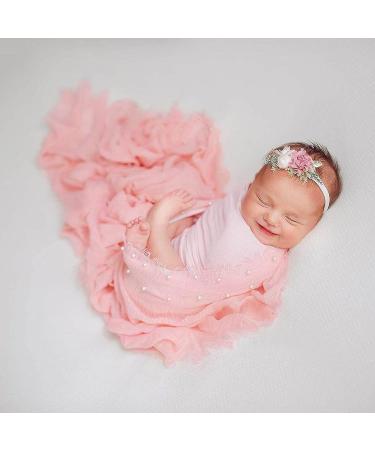 M&G House Newborn Photography Wrap | Handmade Pearl Decor Blanket for Baby Photo Props | 35.5 X 67 inch Outfit for Newborn Photo Shoots | Baby Photoshoot Props (Snow Powder) - Buy Online on GoSupps.com