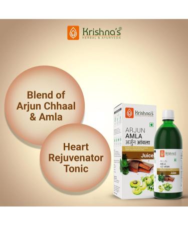 Krishna's Herbal & Ayurveda Arjun Amla Juice - 500ml (Pack of 1) - Buy Online on GoSupps.com