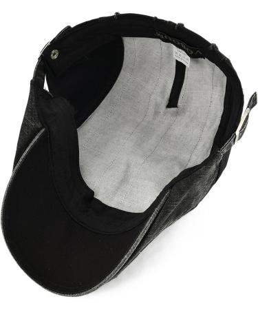 VOBOOM 100% Cotton Distressed Black Ivy Caps Newsboy Cabbie Gatsby Hat - Buy Online on GoSupps.com