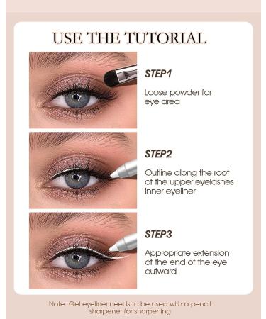White Waterproof Gel Eyeliner Pen with Sharpener - Long Lasting Matte Formula for Highlighted Eyes | Eyeliner Pencil for Tattoo Effect and Smooth Application - Buy Online on GoSupps.com