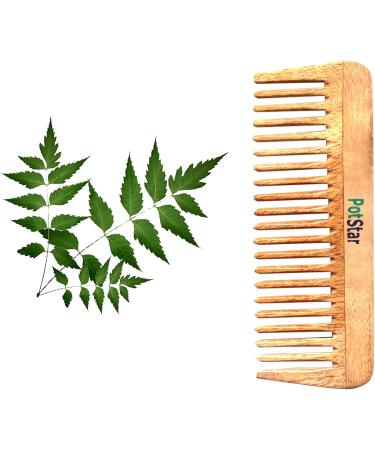 PotStar Handcrafted Wood Hair Comb for Thick, Curly, and Wavy Hair - Non-Static, Eco-Friendly - Made in India - Buy Online on GoSupps.com
