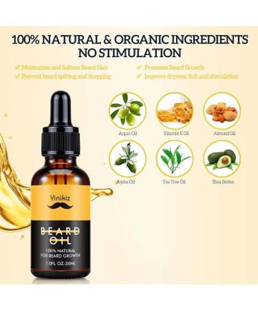Youpo Beard Growth Oil for Men | 30ml Moisturizing Natural Beard Softener & Mustache Strengthener - Buy Online on GoSupps.com