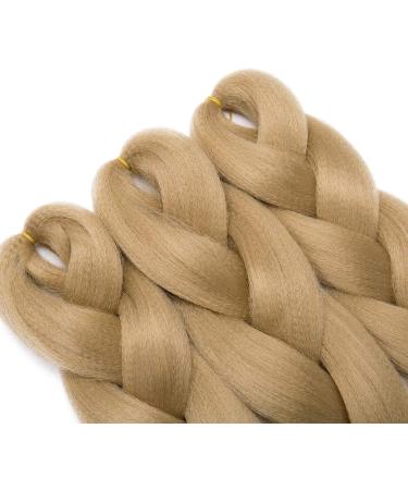 Jumbo Braiding Hair Extensions Colorful Synthetic Hair for DIY Crochet Box Braids Ombre 1Pc 24inch Ash Blonde - Buy Online on GoSupps.com