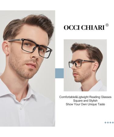 OCCI CHIARI Large Comfortable Reading Glasses for Men - B-Black (1.0 to 6.0 Magnification - Buy Online on GoSupps.com