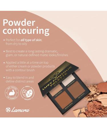 Contour Palette Makeup Powder Kit - With Mirror For Light To Medium Dark Skin - 4 Highly Pigmented Matte Colors For Contouring And Highlighting - Vegan Cruelty Free And Hypoallergenic - Buy Online on GoSupps.com