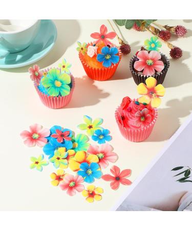 35 Pcs Edible Flowers Cake Decorations Wafer Paper Flower Cupcake Toppers for Decorating Edible Flower Cake Topper Colorful Rice Paper Cake Food Decoration for Wedding Birthday Baby Shower Party - Buy Online on GoSupps.com