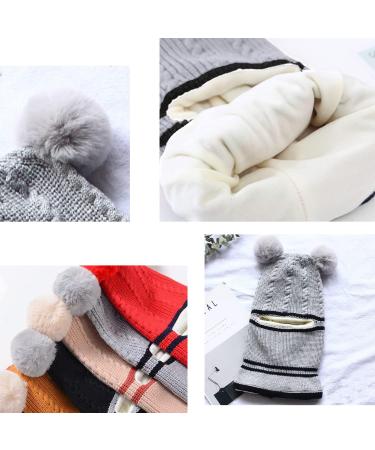 Crazy Bean Kids 3-in-1 Winter Windproof Hat and Scarf Set - Toddler Knitted Beanie - Grey - Buy Online on GoSupps.com