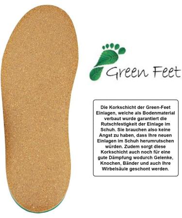 Buy Green FEET 3mm Orthopedic Shoe Insoles for High Arches - Handmade in Germany - Size 43/44 EU - Comfort & Support for Hollow Feet - Buy Online on GoSupps.com
