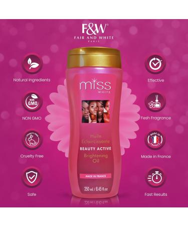 FAIR & WHITE Miss White Brightening Oil 250ml | Skin Brightening with Almond Oil | International Shipping Available - Buy Online on GoSupps.com